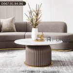 Bộ Bàn Sofa Cặp Mặt Đá Tròn Màu Trắng Trọng Cho Không Gian Tiếp Khách SL TS...jpg